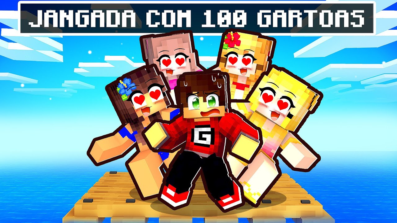 PRESO em UMA JANGADA com 100 GAROTAS o FILME!