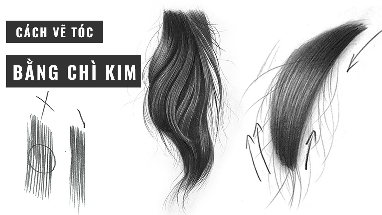 Cách Vẽ Tóc Bằng Bút Chì Kim - How to Draw Hair | HAU Art Drawing