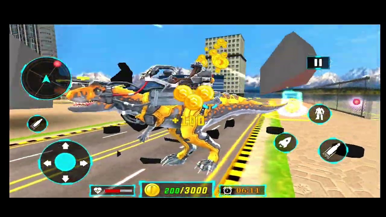 Yellow Dinosaurus Robot Transform gameplay #gameplay #transformers