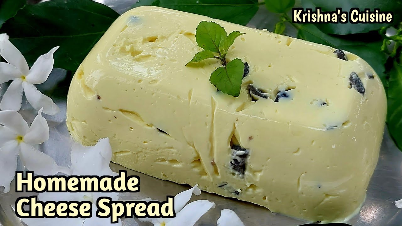 Homemade Spread Cheese || Olives Cheese Spread || Cream Cheese || Krishna's Cuisine #cheese