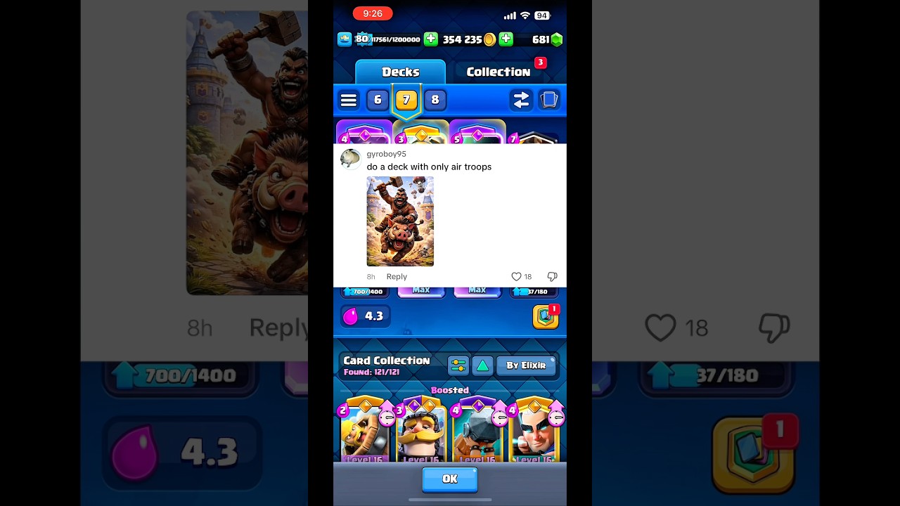 Part 54 of doing your challenges in the comments #clashroyale #hogrider #lavahound #electrodragon
