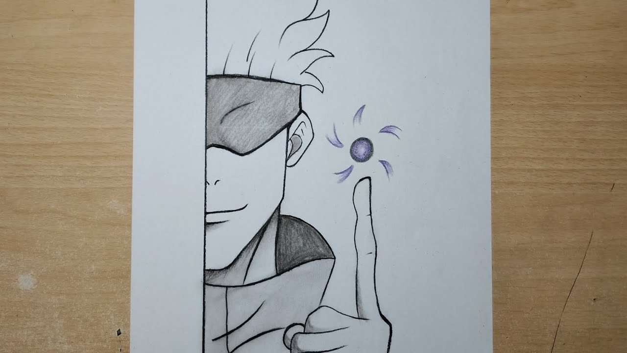 Easy anime drawing step by step || how to draw  gojo satoru || easy drawing tutorial for beginners 