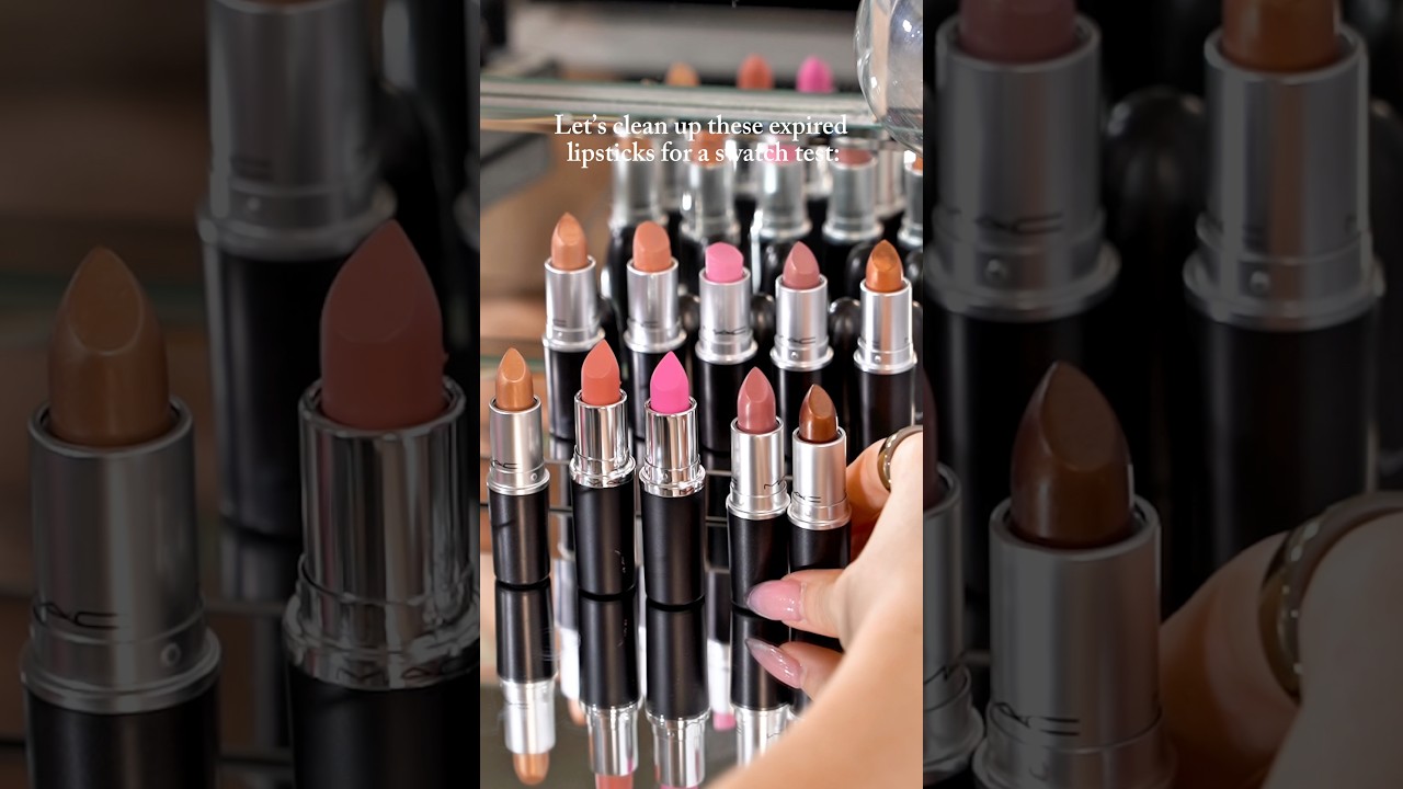 Lets clean up these expired MAC lipsticks for a swatch test #makeup #beauty #lipstick #vintagemakeup