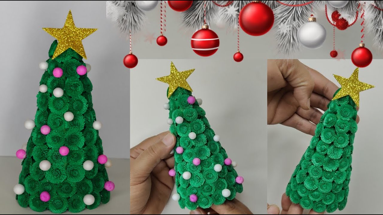 Christmas Tree Making  With Paper/ Paper Tree/ Paper se Christmas Tree Kaise bnaye/ Christmas Craft