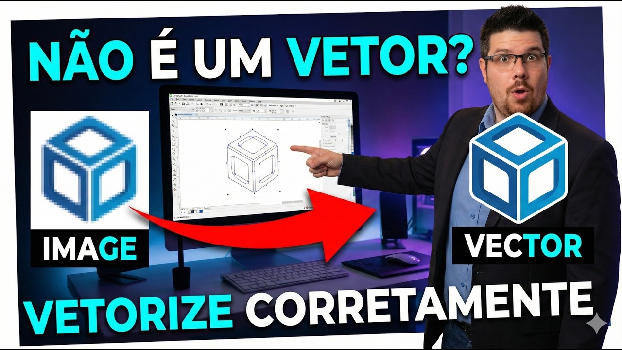 Vetorizar Logo no CorelDRAW + Cor Branca para Impressão (Passo a Passo Real) 2026