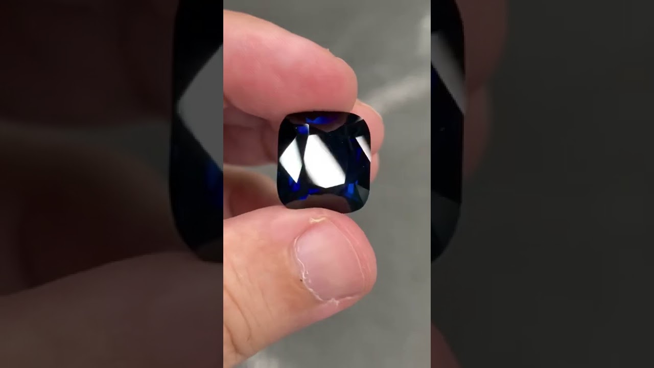 GIA Certified Unheated 29+ Ct Deep Blue Sapphire Cushion Cut