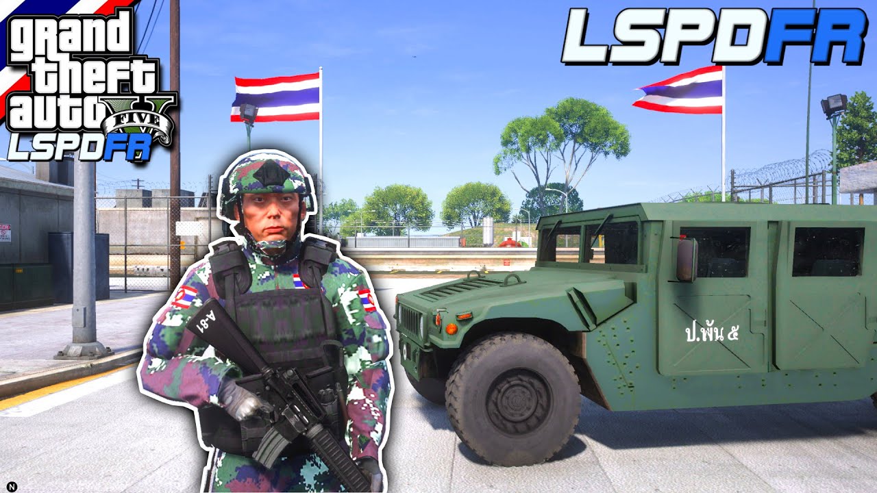 GTA V - LSPDFR มาเป็นตำรวจในเกม GTA V มาเป็น สารวัตรทหาร ไล่จับขโมยรถทหารซิ่งหนี #318