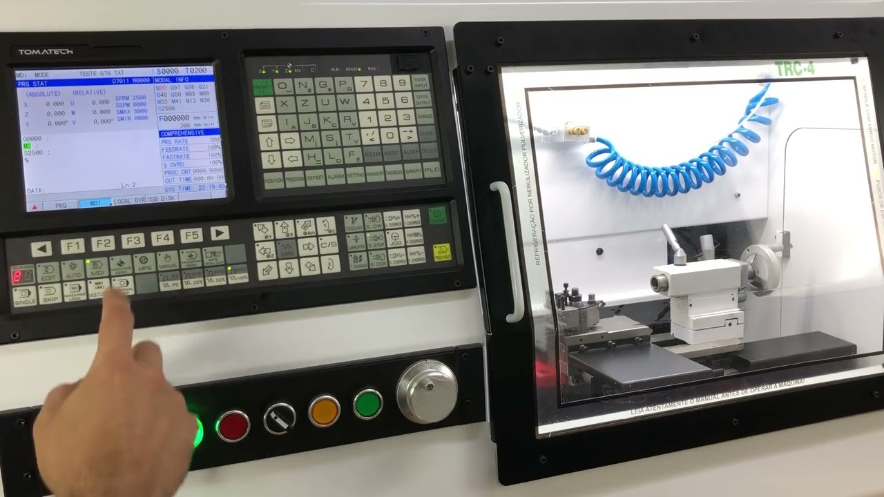Torno CNC TRC4 faz rosca, com fusos de esferas e servo na placa!