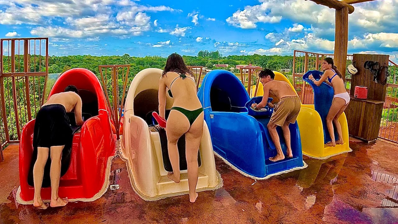 Racing Water Slide at Blue Park Aquático, Brazil