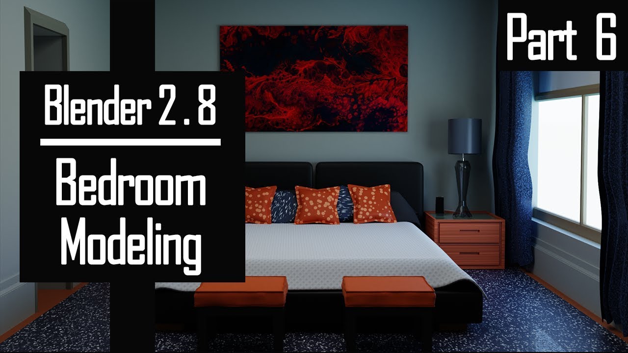 Bedroom - Part 6 - Textures and Finishing - Blender 2.8 Architecture