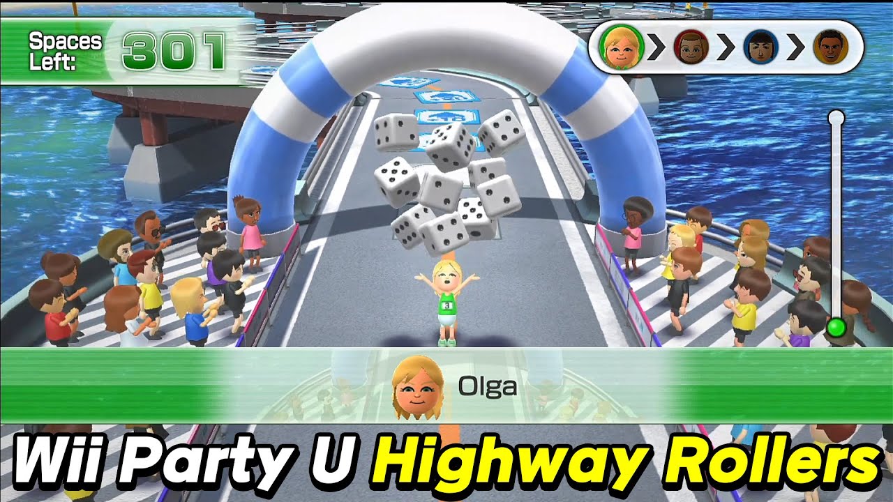 Wii Party U Highway Rollers Gameplay Marisa vs Polly vs Olga vs Daisuke | AlexgamingTV