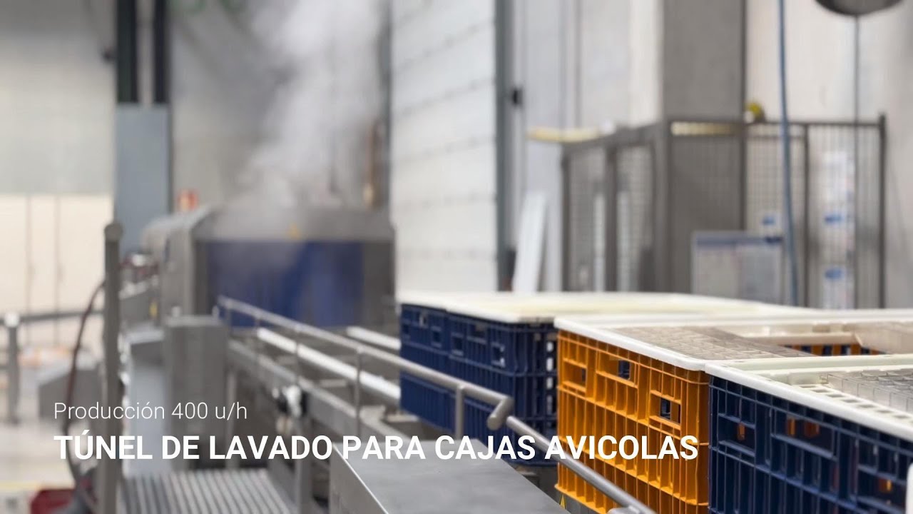 TÚNEL DE LAVADO PARA CAJAS AVÍCOLAS 400 U/H