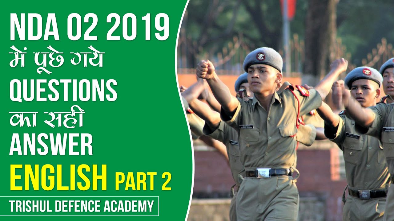 NDA 2 2019 Answer Key | English Part 2 | With Paper Analysis & Review |  | NDA Coaching In Allahabad