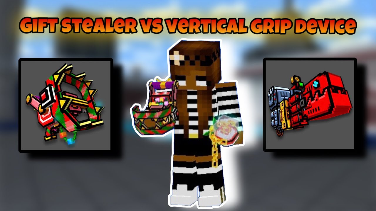 Gift stealer vs vertical grip device - Pixel gun 3D