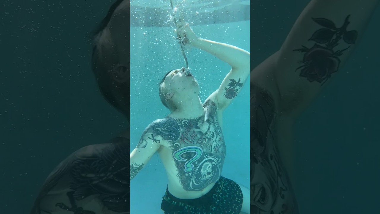 Underwater Sword Swallowing achievement UNLOCKED #summerfun #swordswallowing #underwater #auzzyblood