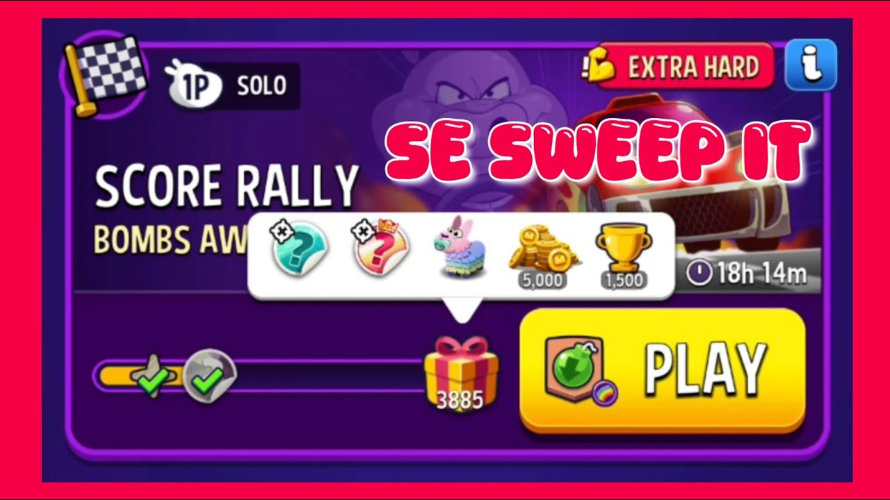 Extra hard bombs away solo challenge|score rally|match masters