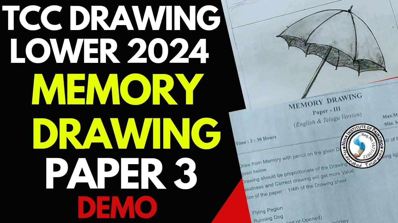 TCC MEMORY DRAWING LOWER EXAM PAPER-3 Demo @Artist Padmasali Durgarao