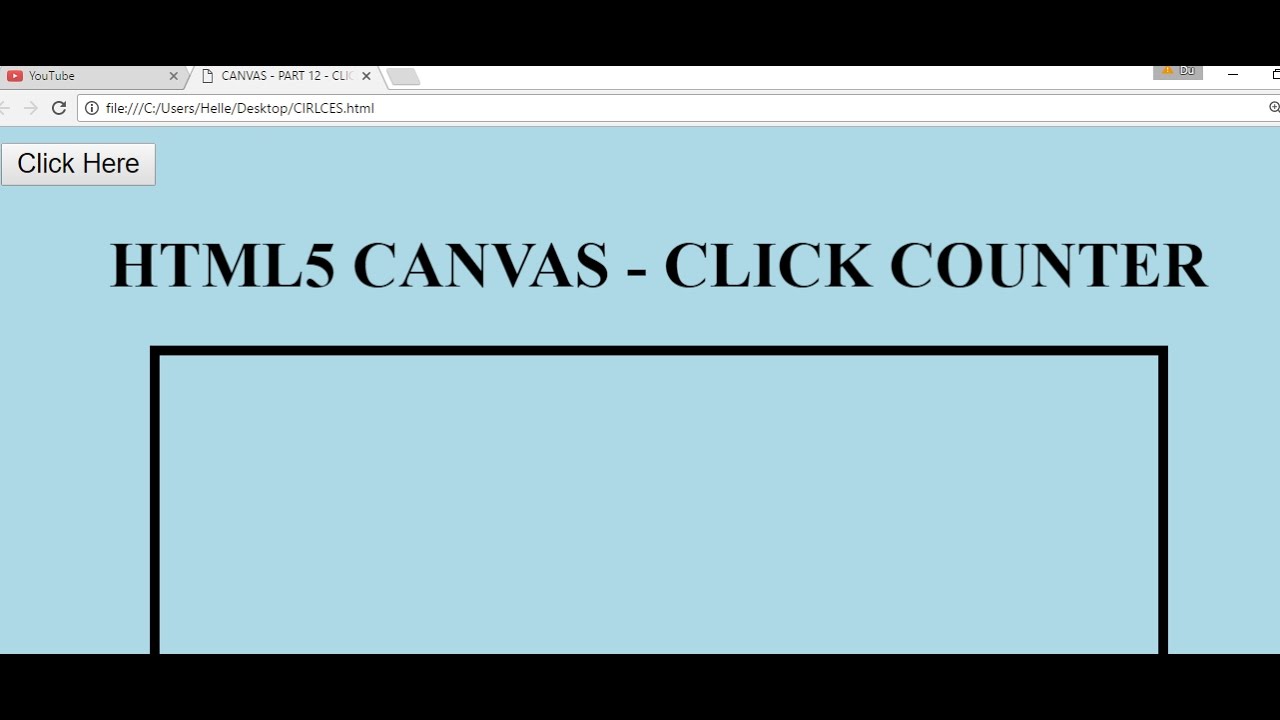 HTML5 CANVAS - PART 12 - CLICK COUNTER