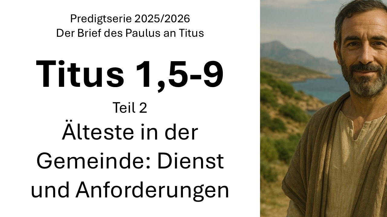 Titus 1,5-9 | Älteste in der Gemeinde: Dienst und Anforderungen | 03.08.2025 | Veit Claesberg