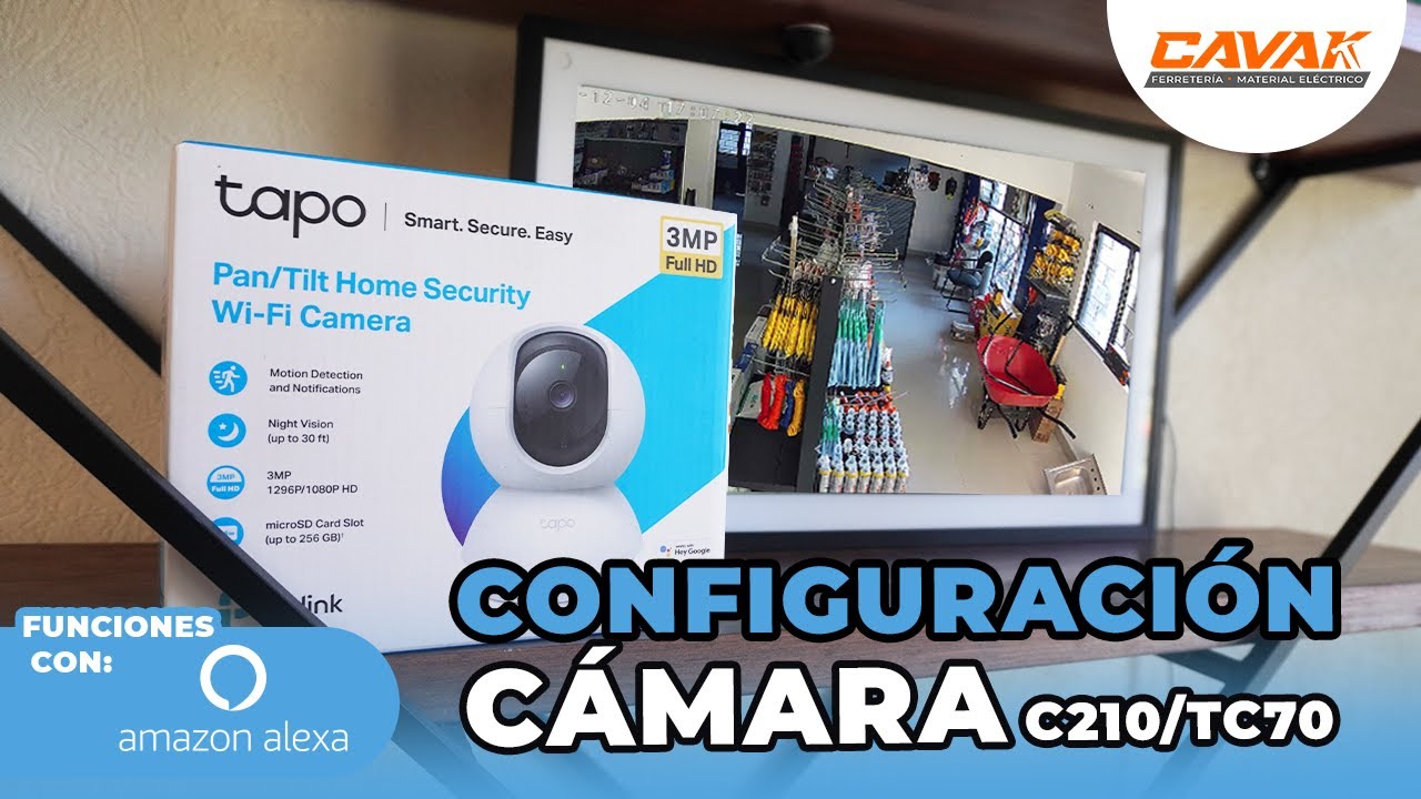 Cómo Configuración cámara inteligente Wi-Fi Tapo C210/TC70/C200 funciones con Alexa App