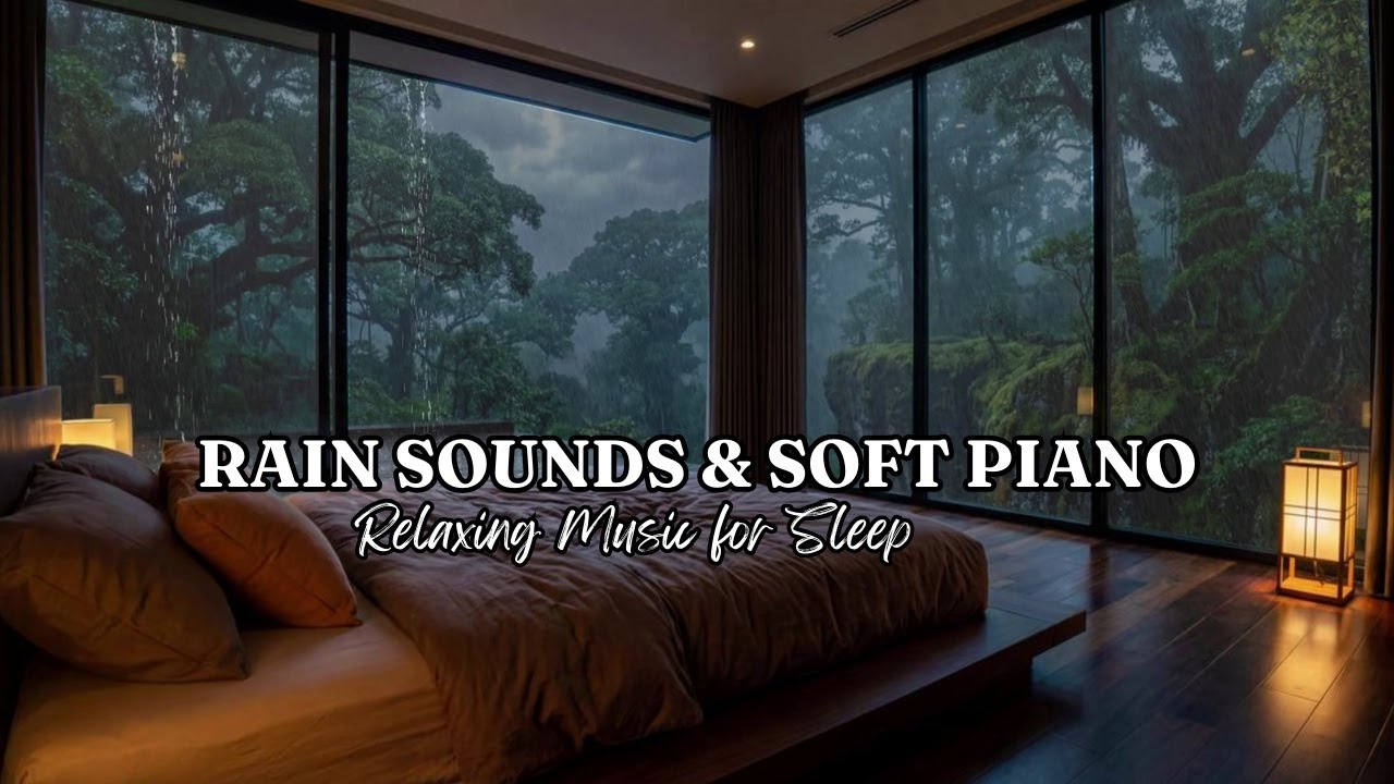 Relaxing Piano + Soft Rain 🎶 Peaceful Sleep Music for Restful & Calm Mind, Stress Relief, Insomnia