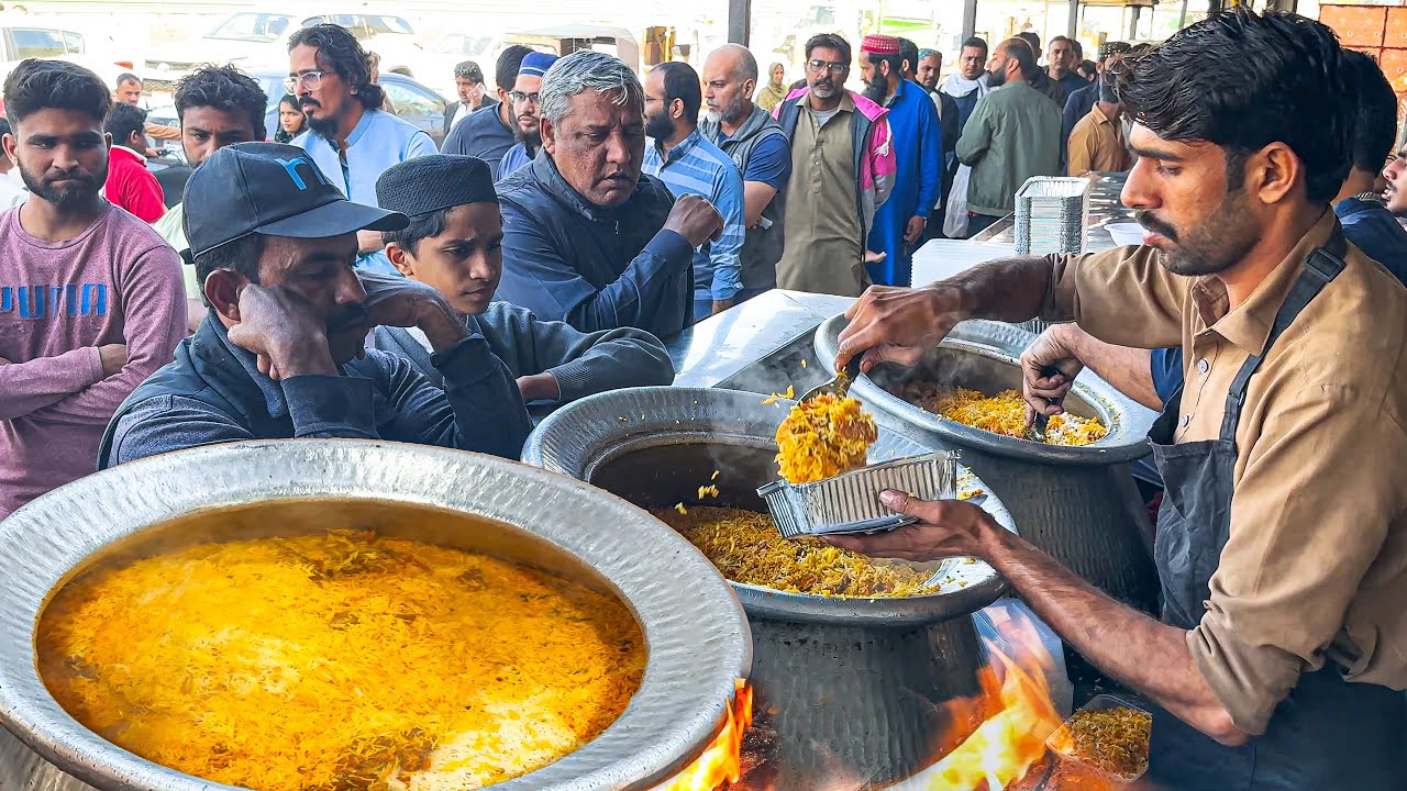 Pakistan's National Dish: The Ultimate Beef & Chicken Biryani Recipe! Long Line Waiting for Biryani