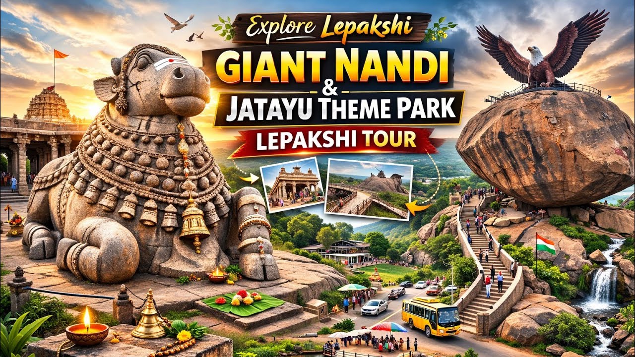 Jatayu theme park and Giant Nandi statue at LEPAKSHI | Hindi vlog #hinditravelvlog #nandistatue 