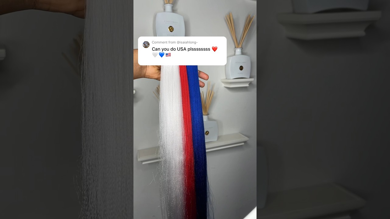 DIY AMERICAN FLAG🇺🇸 CUSTOM COLOR BLEND #diy #hair #usa #viral #shortvideo #shorts #viralvideo #fps