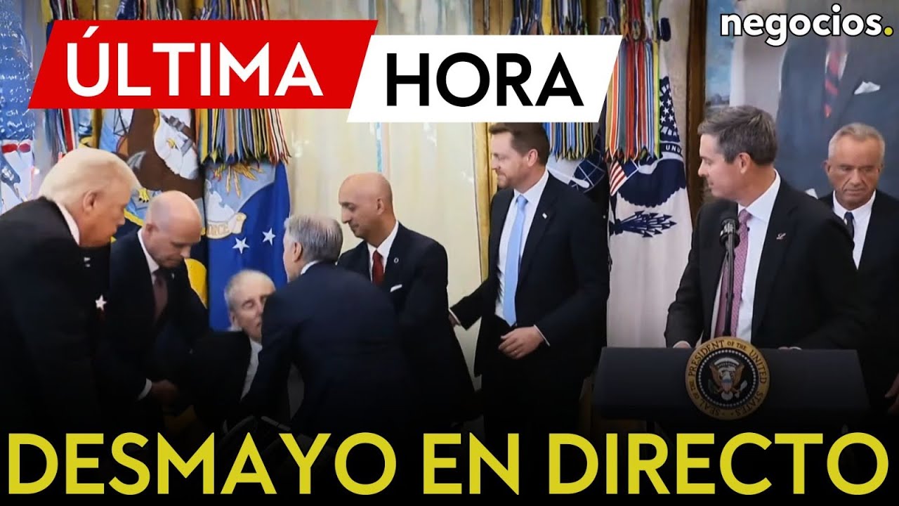 ÚLTIMA HORA | Una persona se desmaya en el Despacho Oval mientras Donald Trump hace un anuncio