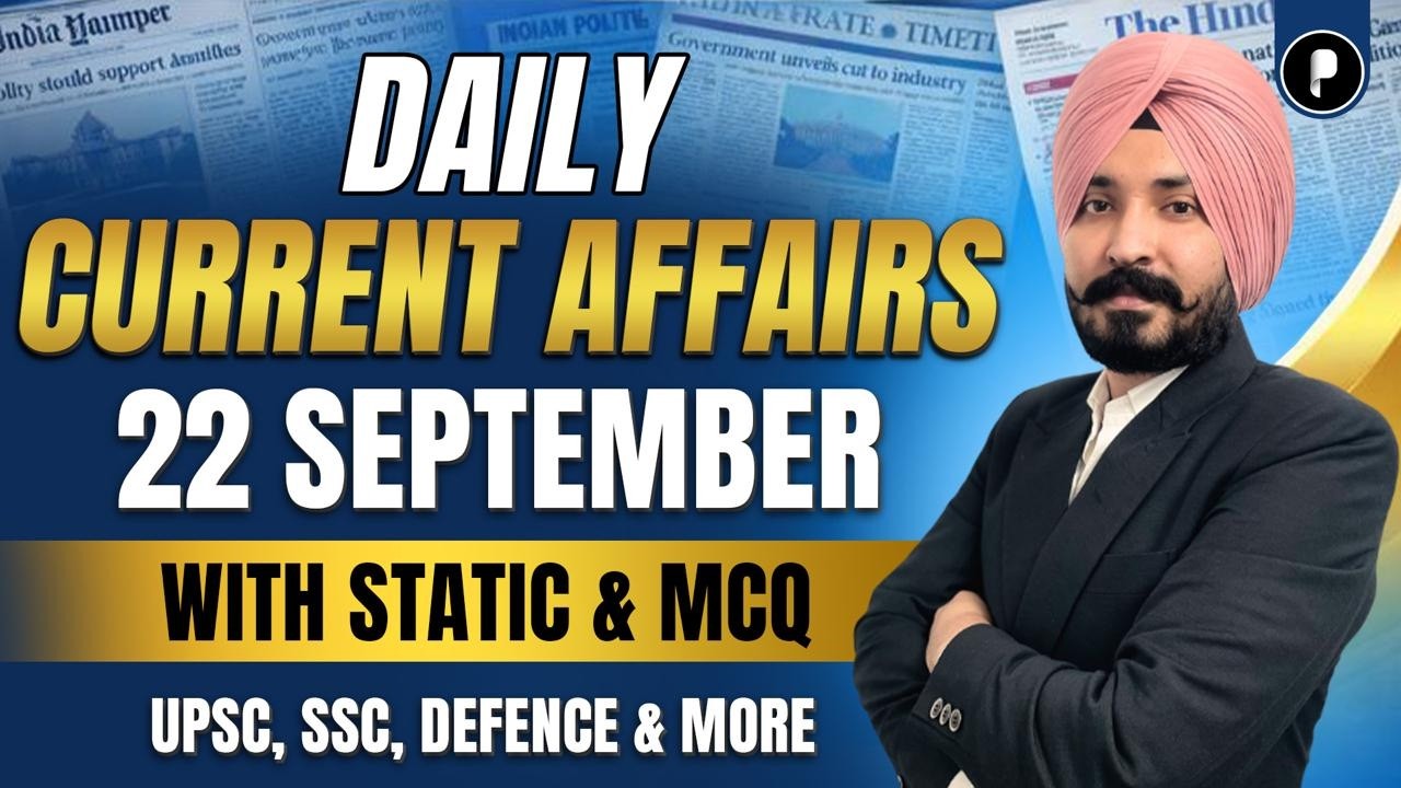 22 September Current Affairs 2026 | Daily Current Affairs | Current Affairs Today