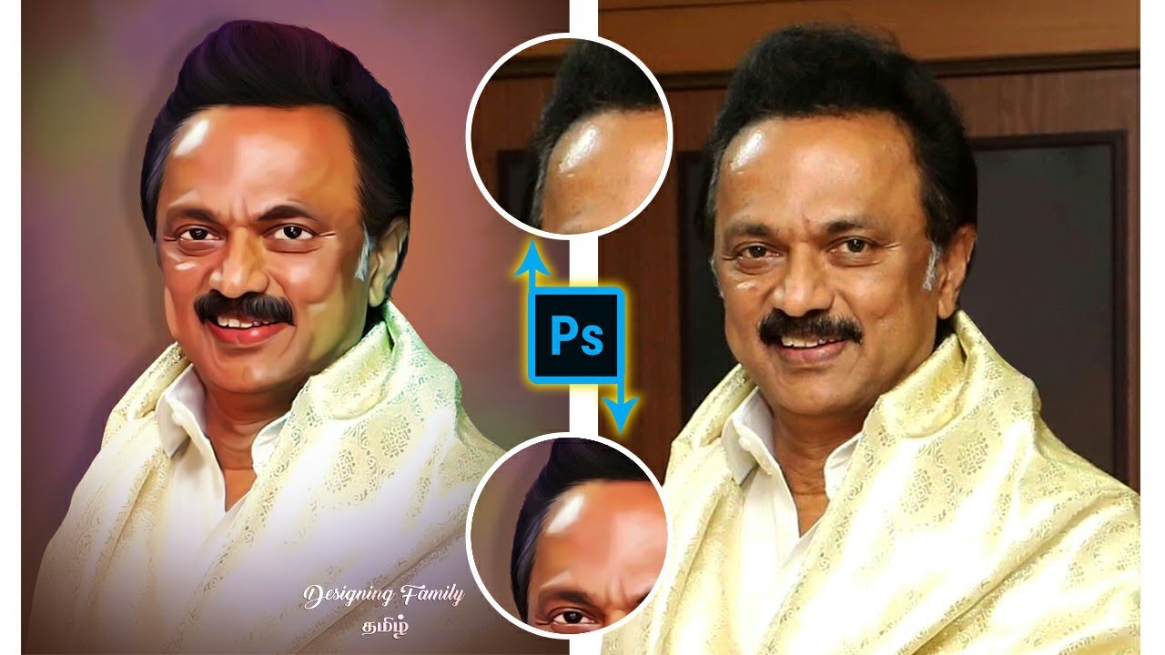 oil painting tutorial | digital painting tutorial Tamil | Photoshop CS3 | DMK