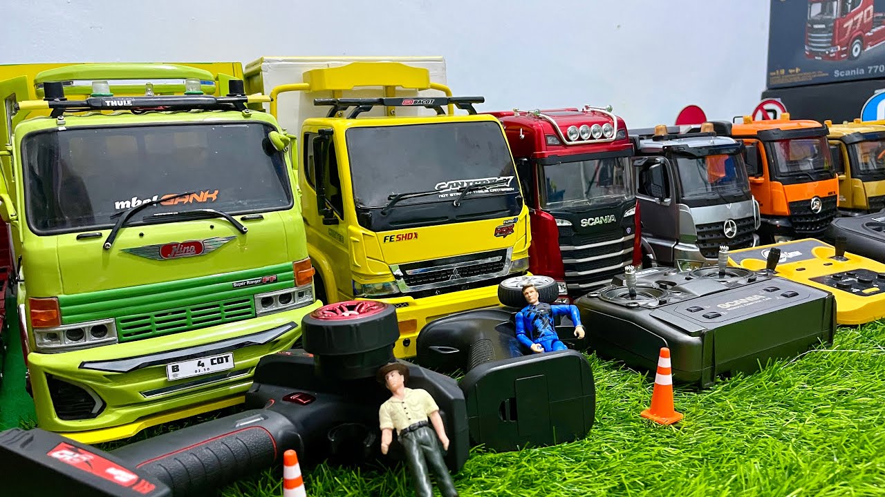 RC #63 R/C truck konstruksi, dump truck huina, truck trailer, truk molen, excavator, rc loader huina