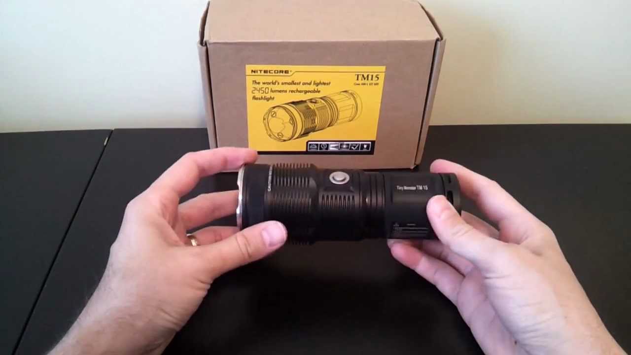 Nitecore TM15 3xXM-L (4x18650, 8xCR123A/RCR) rechargeable flashlight review by selfbuilt