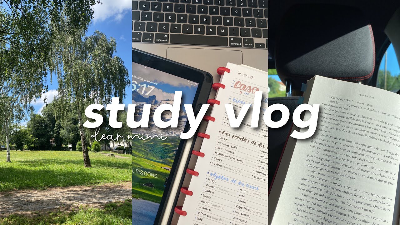 study vlog 🔗 studying for my last test, reading, going out...
