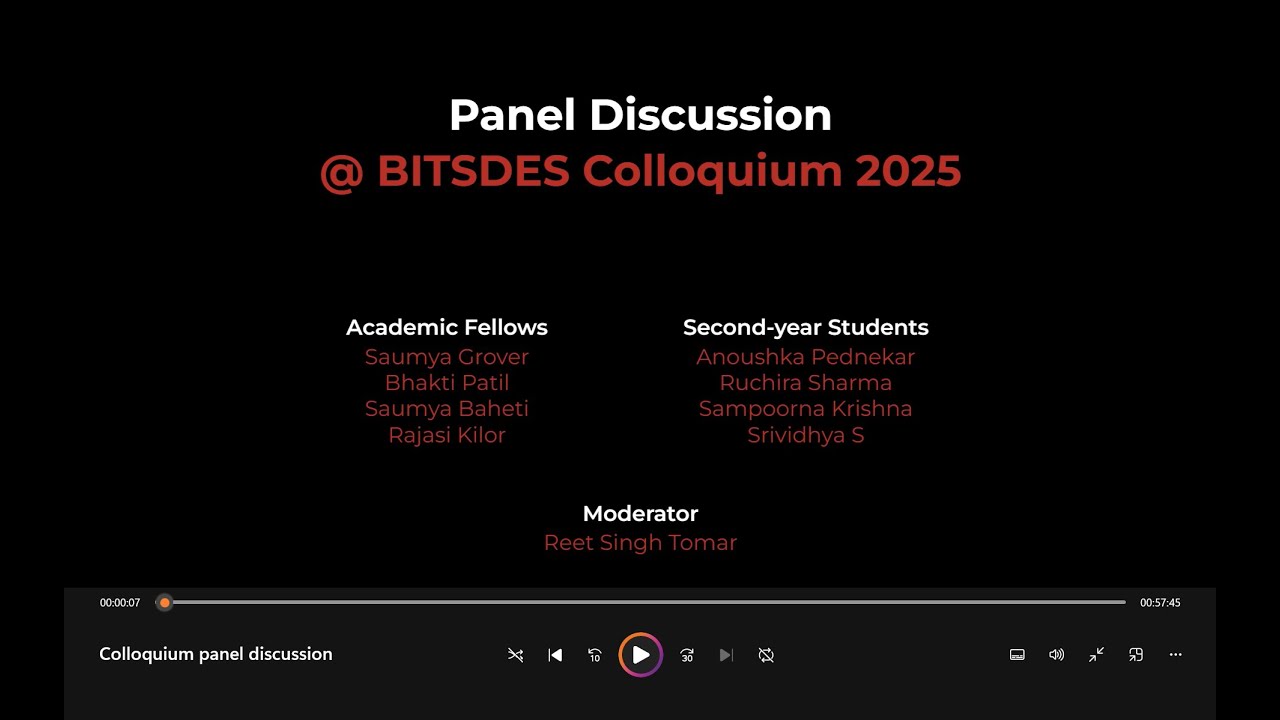 Panel Discussion at BITSDES Colloquium 2025 | Transformation Design