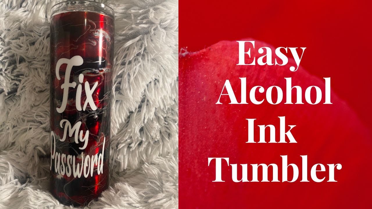 Easy Alcohol Ink Tumbler For Beginners/Easy Tumbler for Men/tumbler tutorial 2023 red