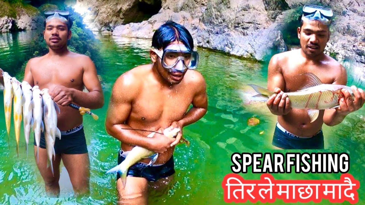 Spear fishing- fishing in Nepal / cool water fishing