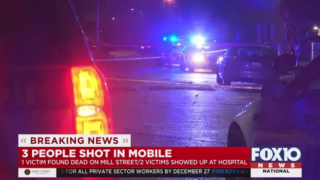 3 people shot in Mobile 1 victim found dead on Mill St.