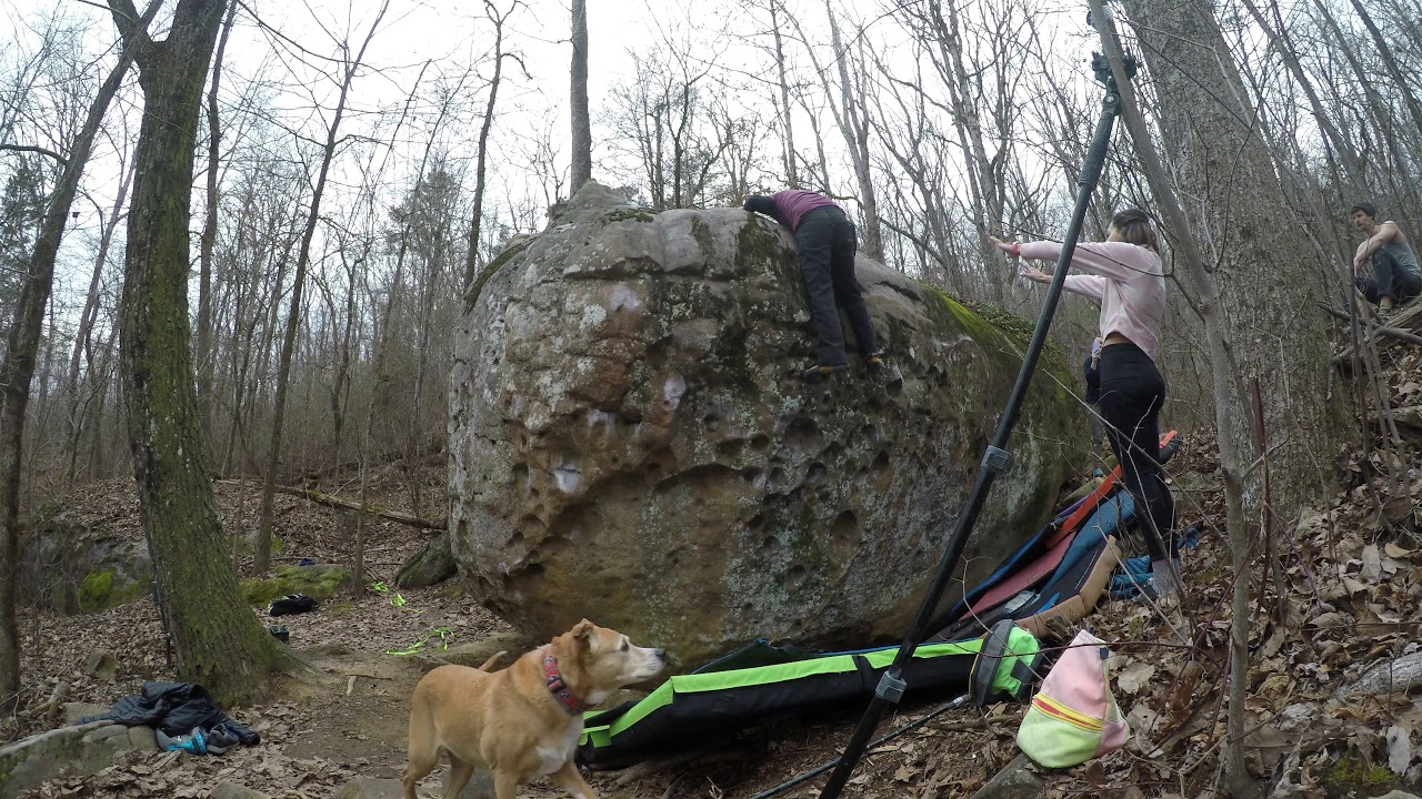 Bench Boulder Right - V6 - Apartment Boulders