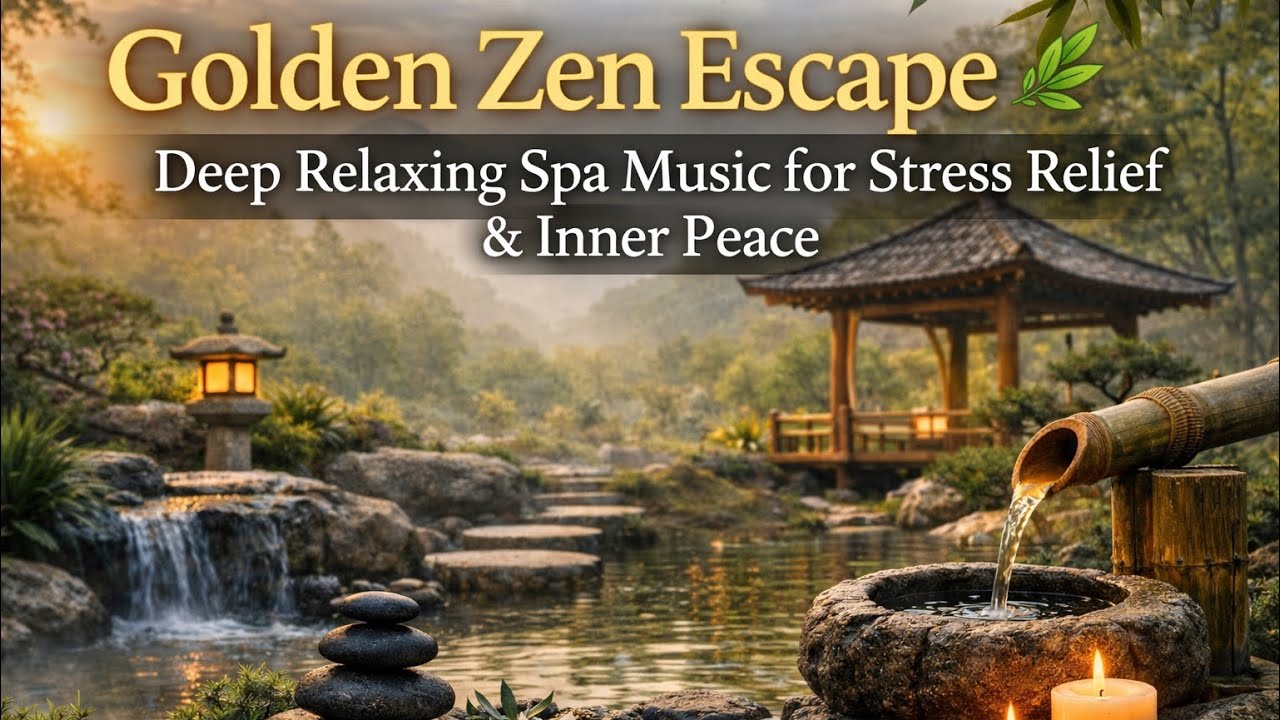Golden Zen Escape 🌿 | Deep Relaxing Spa Music for Stress Relief & Inner Peace