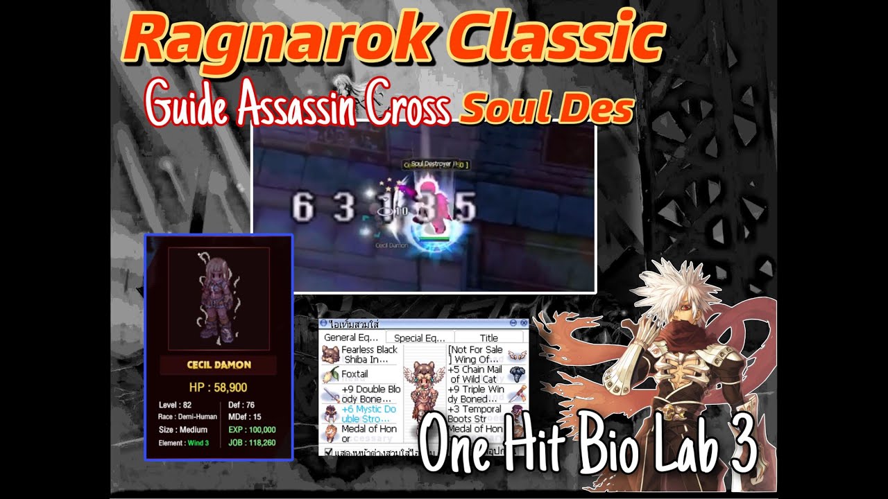 Ragnarok Classic : Guide Assassin Cross SoulDes One Hit Biolab 3 แบบ EZ