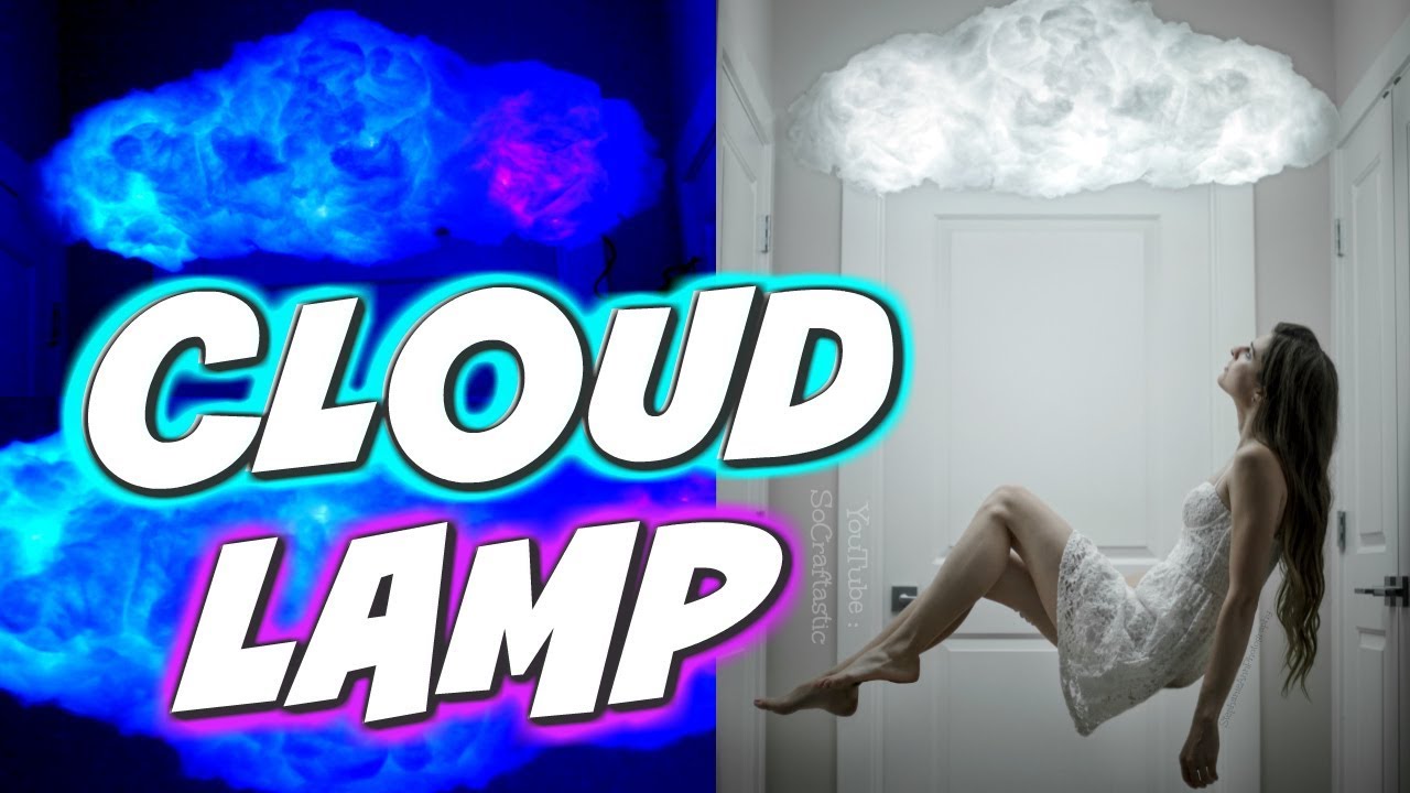 DIY CLOUD LAMP - Light-Up Glow Cloud - How To | SoCraftastic