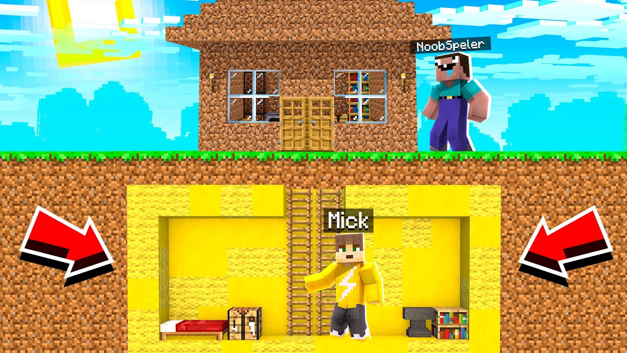 GEHEIME BUNKER BOUWEN Onder De NOOB SPELER In Minecraft (Survival)
