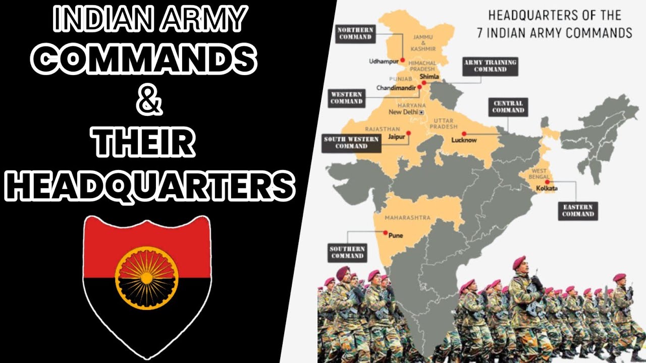 7 Commands Of Indian Army | Their Headquarters & Commanding In Chief