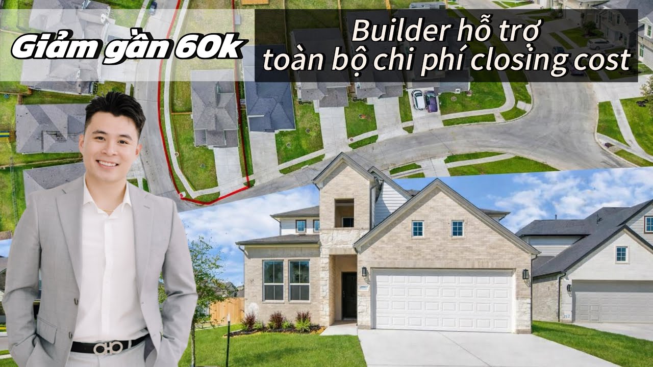 #73 Houston - Một Vòng Tham Quan Nhà Mới 5 Phòng Ngủ Giảm $60K Gần Phi Trường Bush