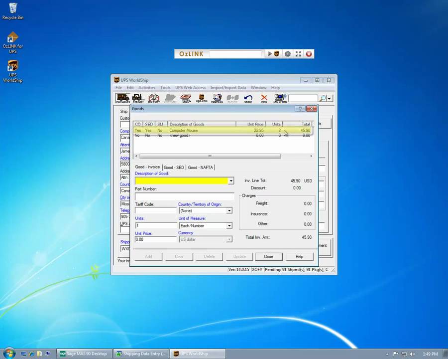 OzLINK for UPS - How to Ship for MAS 90 and MAS 200 Users - Demo