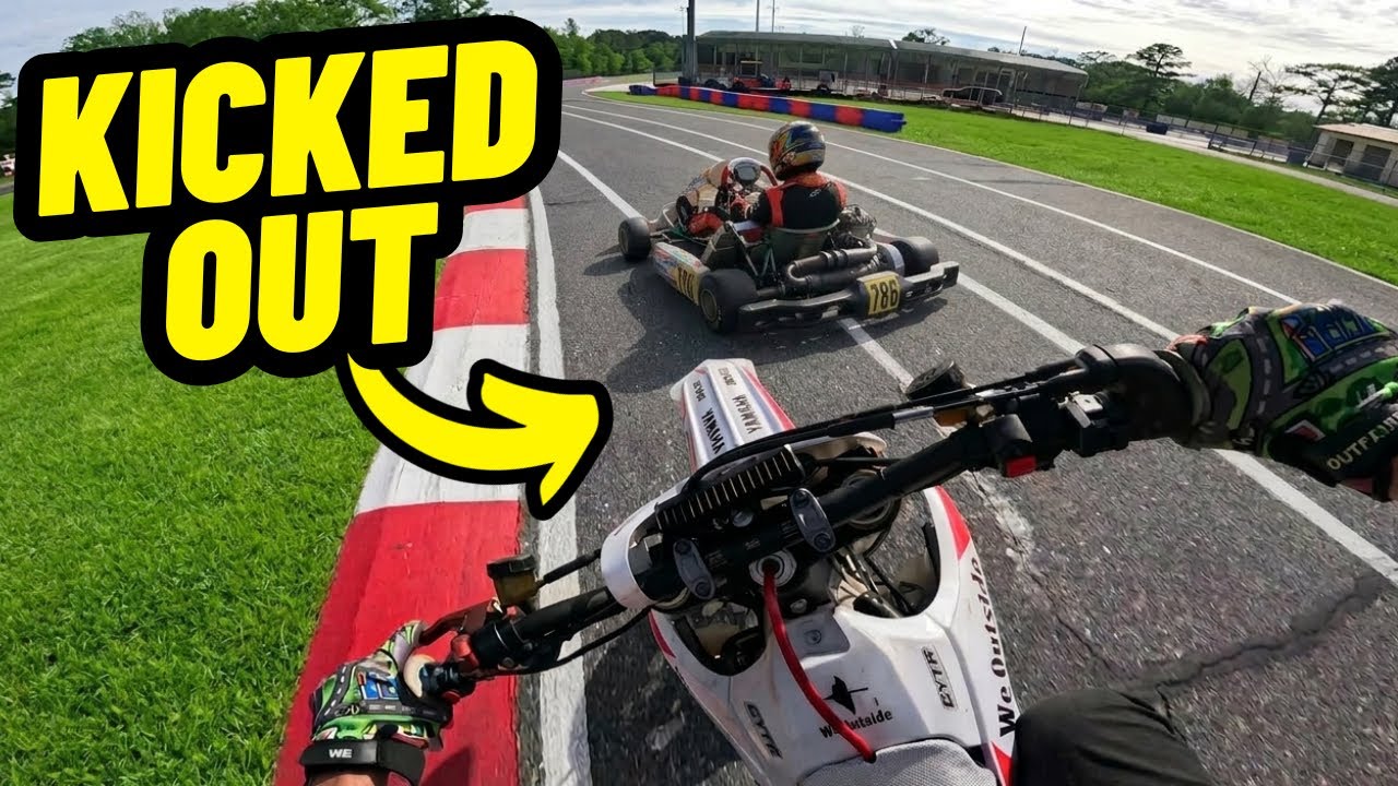 Я тайком проехал на своем мотоцикле по картинговой трассе…