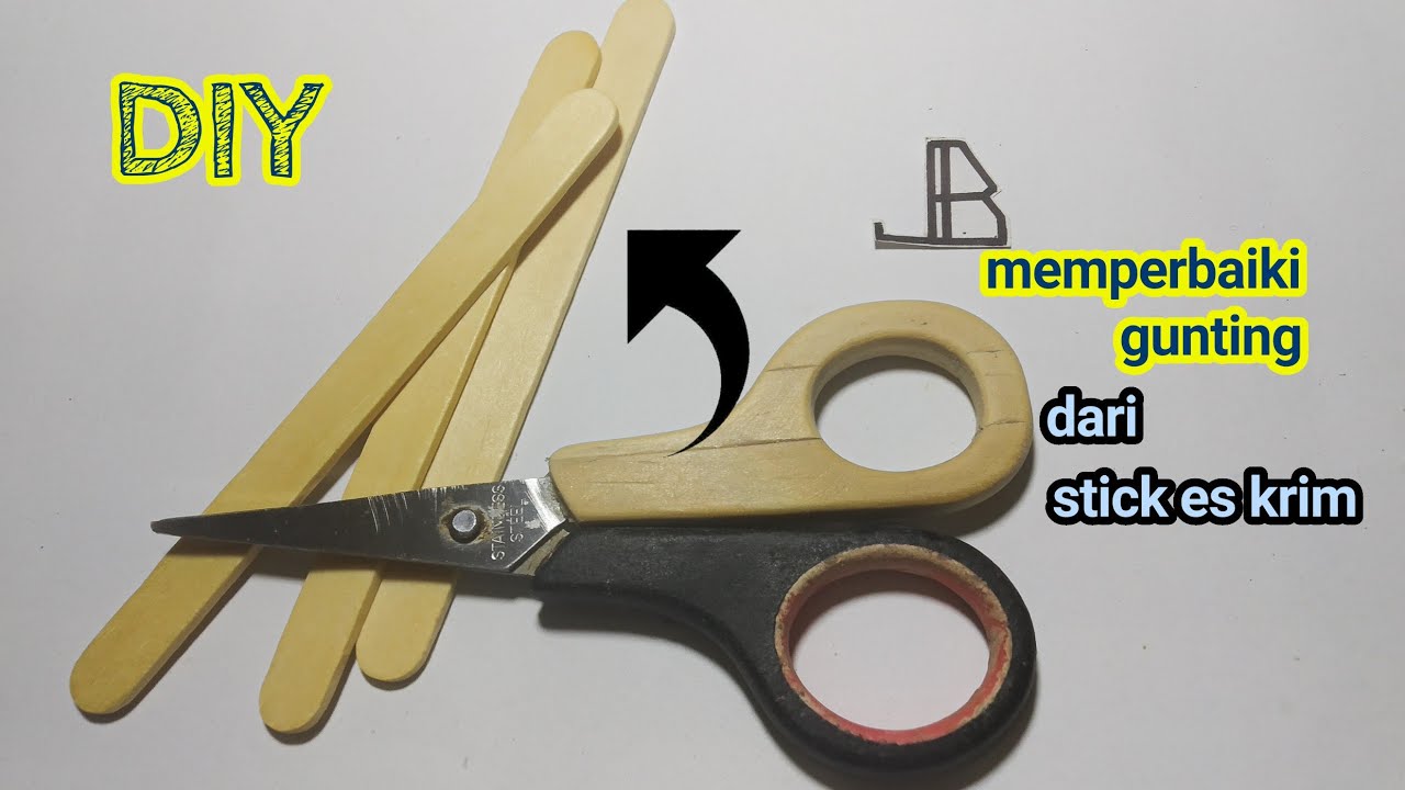 DIY memperbaiki gunting patah dari stik es krim