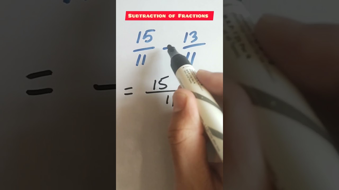 Subtraction of Fractions Same Denominators #maths