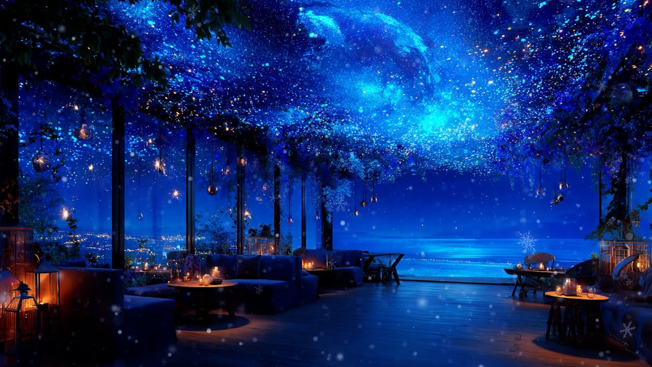 Deep Sleep at the Starry Seaside Lounge 🌌 Blue Healing & Piano